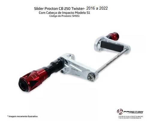 Slider Procton Racing Modelo S1 Cb Twister 250 2016 A 2022