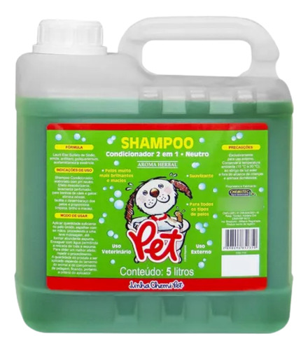 Chemitec Pet 2 Em 1 Neutro Shampoo E Condicionador 5 Litros