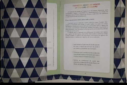 Capa Caderneta Vacinação Fechamento Velcro Triângulo Marinho