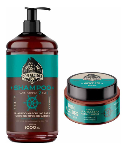Kit Shampoo 1000ml E Pasta Matte Cálico Jack Don Alcides