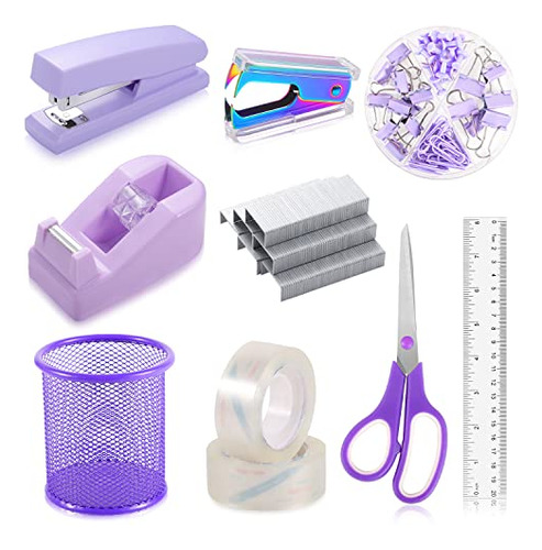 Purple Desk Accessories Set, Purple Gifts Office Suppli...