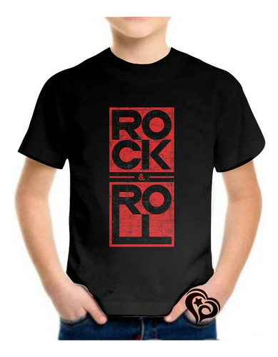 Camiseta Rock N Roll Masculina Infantil Blusa Est3