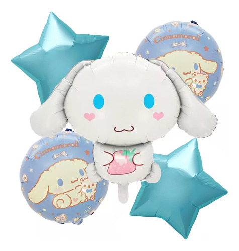 5 Globos Metalicos Cinnamoroll Kitty Fiesta Decoracion Cumpl