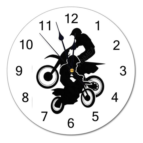 Reloj De Pared De Pvc Vinmea Con Motos De Cross De Motocross