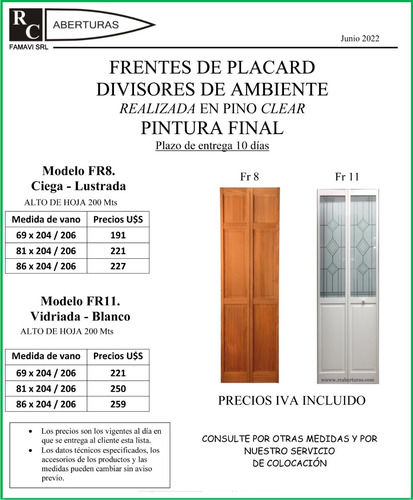 Imagen 4 de 10 de Plegable 2 Hojas Ciegas 91 X 204 A 206 Alto