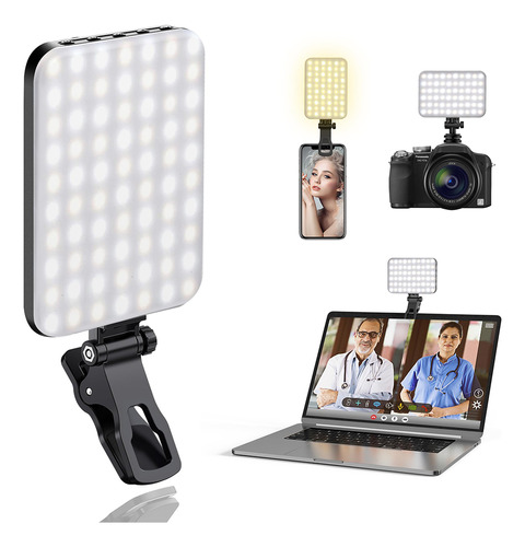 Luz Led Portátil Para Cámara Selfie Con 3 Modos De Luz