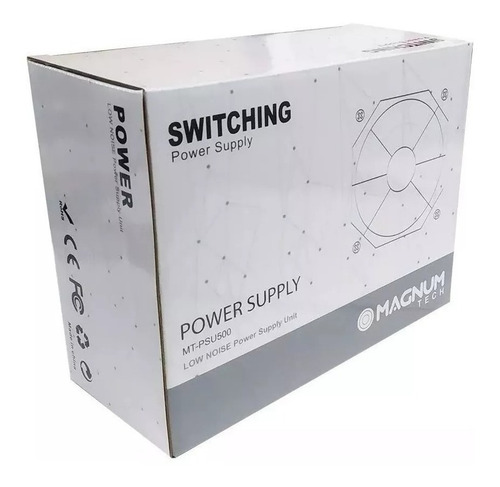 Imagen 2 de 5 de Fuente Pc Atx 500w Magnum Tech Mt-psu500 Escritorio Oficina