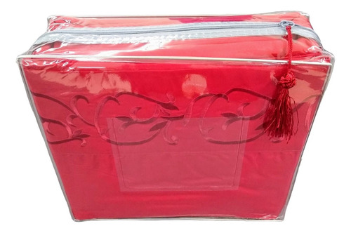 Juego de sábanas Picaso Premium Cotton Touch color rojo con diseño liso para colchón de 200cm x 160cm x 30cm