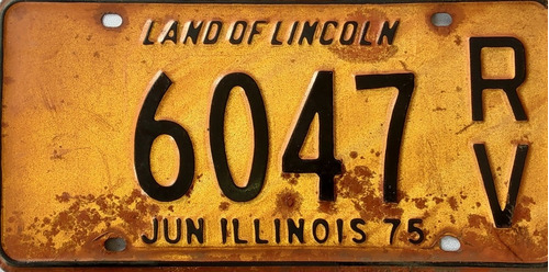 Placa Patente Original Estados Unidos Illinois 1975