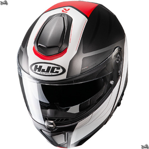 Capacete Moto Hjc Rpha 90s Robocop Com Óculos Solar Cor Preto/Cinza/Branco/Vermelho Tamanho do capacete 59