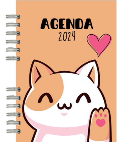 Agenda De Gatos  Kawaii+ Chapita De Regalo