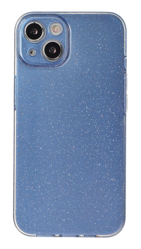 Protector iPhone 15 Color Azul Con Brillos