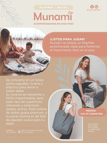 Imagen 2 de 5 de Playmat Manta De Juego Munami Se Hace Bolso Manta Antigolpes