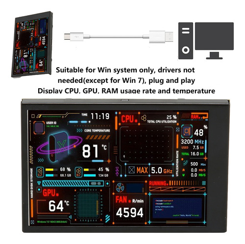 Monitor De Cpu Para Computadora, Temperatura De 3.5 Pulgadas