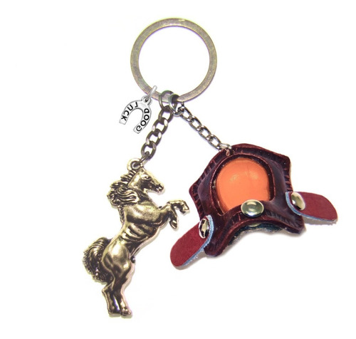 Llavero Caballo Yegua Horse Montura Color Plata Cobre