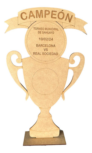 15 Trofeos Copa Grabado Laser Personalizado (mdf)