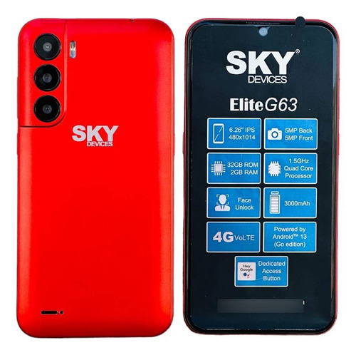 Sky Devices G63 Dual SIM 32 GB rojo 2 GB RAM