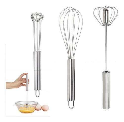 Batedor De Ovos Assados De Aço Inoxidável 3pcs