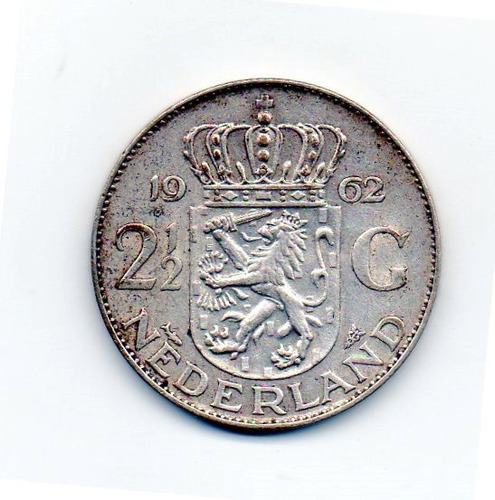 Moneda De Holanda De Plata 2  1/2 Gulden