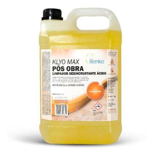 Pós Obra Limpador Desincrustante Ácido Klyo Max 5l Renko