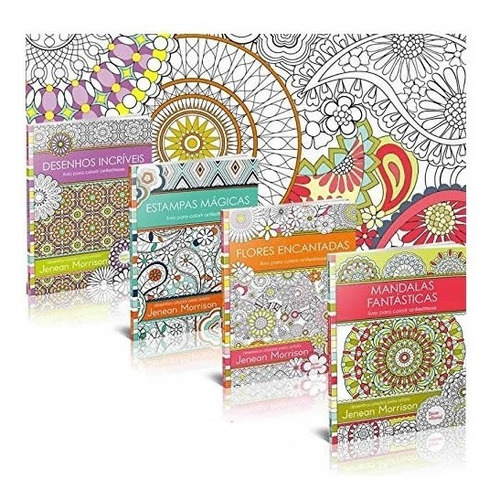 Imagem 1 de 6 de Colorir Mandalas Flores Estampas Desenhos Livro Colorir Kit4