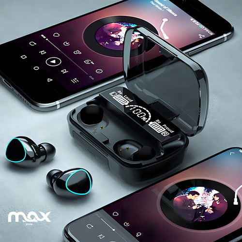Fone De Ouvido Bluetooth Tws M10 Resistente A Água Com Nf-e Cor Preto