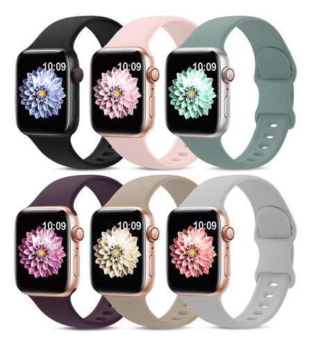 Paquete De 6 Correas Deportivas Compatibles Con Apple Watch