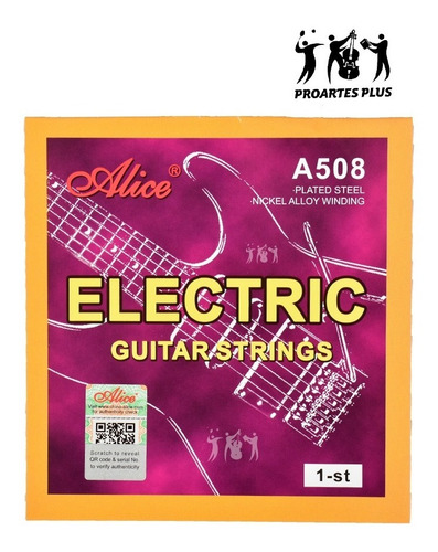 Imagen 2 de 3 de Cuerdas 1ra E Por Unidad Guitarra Electrica Alice A508 0.9