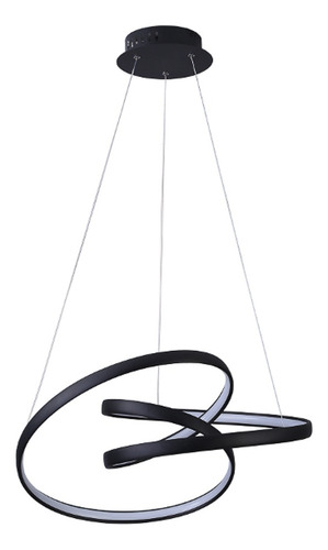 Pendente Preto Fosco Zig Led 70w 3000k Bivolt Tp001b Bella