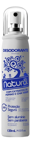 Desodorante Spray Orgânico Natural Pepino E Chá Verde 120ml
