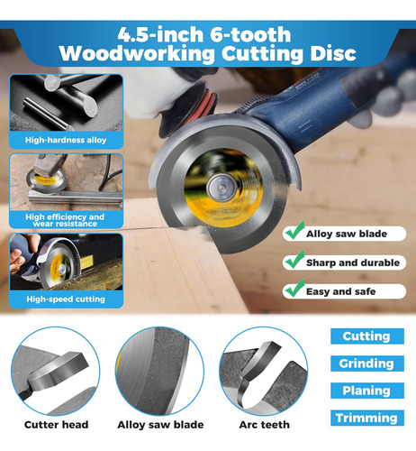 Juego De 4 Discos De Tallado De Madera Para Amoladora Angula