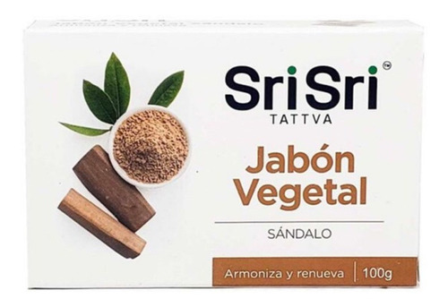 Sri Sri Tattva jabón ayurvédico vegetal con sándalo 100 Gr