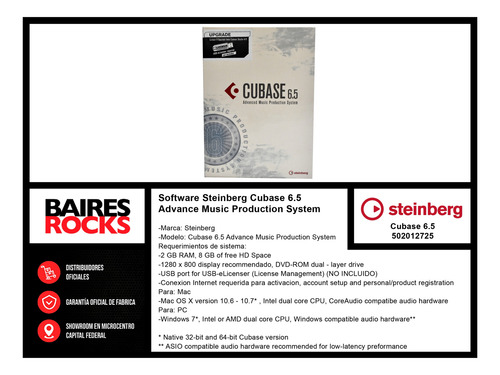 Software Steinberg Cubase 6.5 Advanc Music Production System