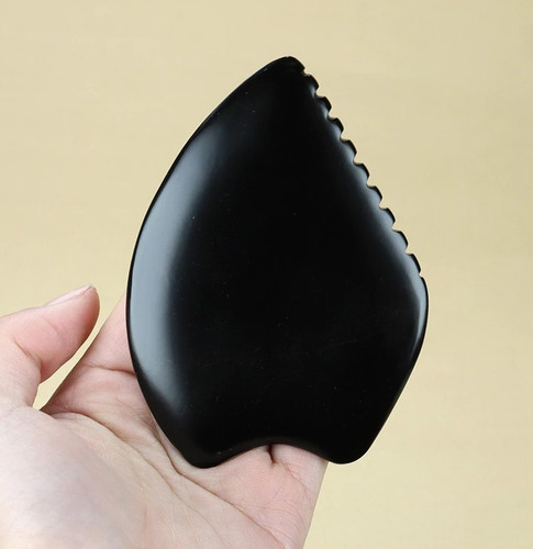 Imagen 5 de 8 de Piedra Herramienta Masaje Facial Gua Sha Obsidiana Modelos