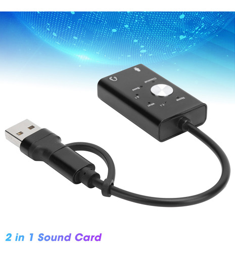 Tarjeta De Sonido Type-c To Audio Para Portátil Externa De 7
