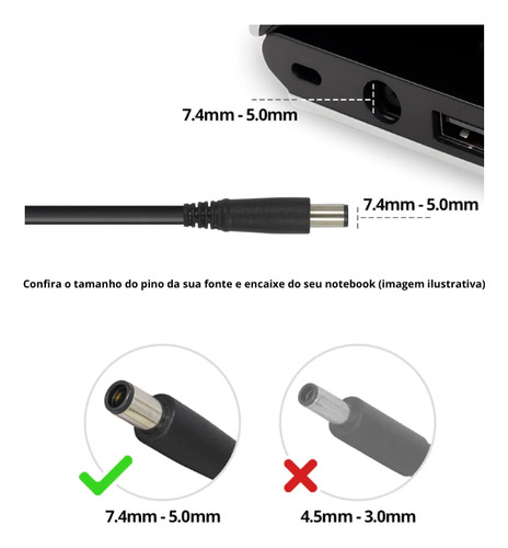 Fonte Carregador Para Dell Inspiron 4.62a Modelo: 14r 5437