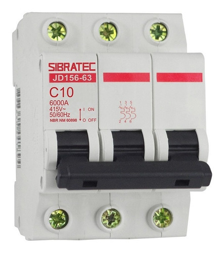 Disjuntor Tripolar 10a Sibratec