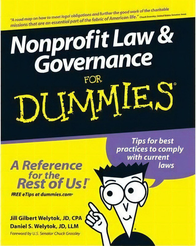Nonprofit Law And Governance For Dummies, De Jill Gilbert Welytok. Editorial John Wiley Sons Ltd, Tapa Blanda En Inglés