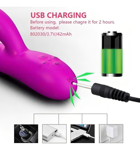 Vibrador de aquecimento recarregável Dildo Rabbit Vibrator