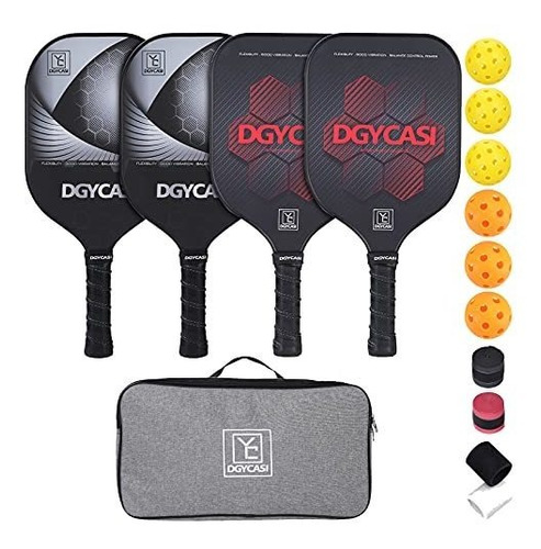 Yc Dgycasi Pickleball Paddles 4 Pack Ligero Grafito Fibra De