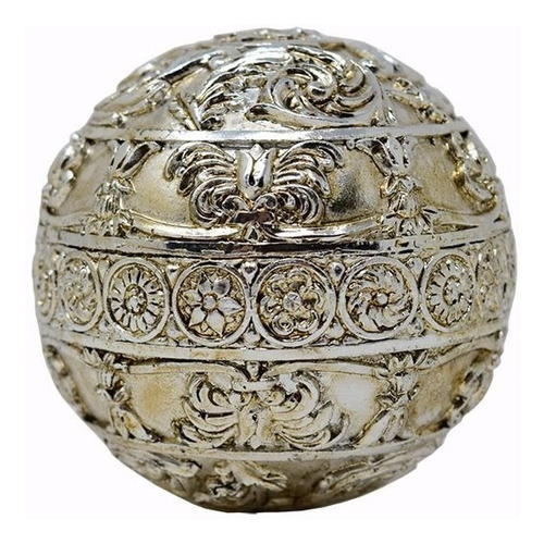 Esfera Decorativa  Resina Metalizada 10cm X 3 Uni Decoración