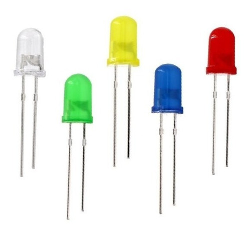 100 Leds 5mm Intensidad 80mcd 2.1v Varios Colores 