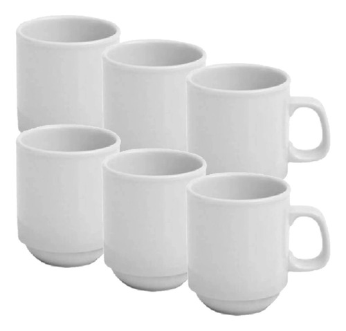 Taza Café 1/2 Porcelana Blanca Verbano Línea Távola X6