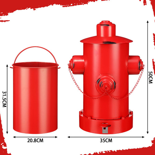 Tacho Cesto De Basura Forma Hidrante Incendio Rojo - M