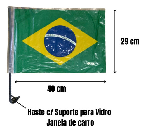 1 Un. Bandeirinha Do Brasil Para Vidro Carro Copa Eleição