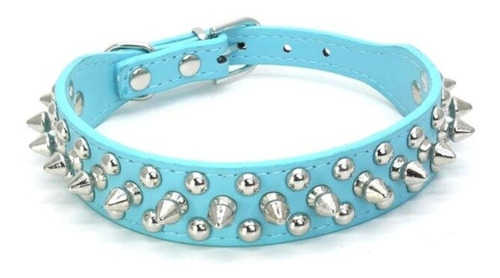 Collar Para Perro Con Picos Metal Tipo Cuero Con Estilo Rudo