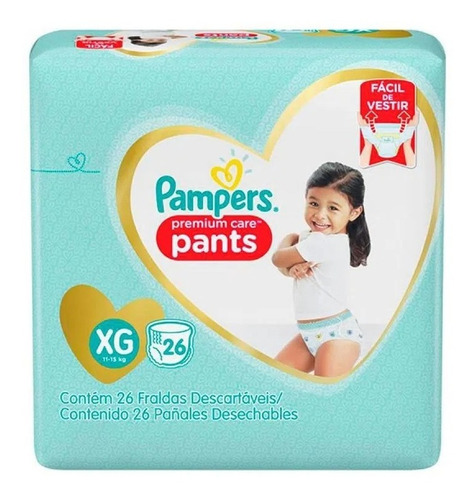 Pañales Pampers Pants Talla Xg / Xxg Tamaño Extra grande (XG) (26PAÑALES)