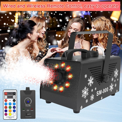 Imone 900w Máquina De Nieve De Navidad Con 9 Luces, ...