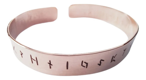 Pulsera 100% Cobre Runas Letras Del Futhark Antiguo