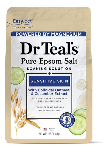 Dr Teal's Sal De Epsom Y Magnesio, Piel Sensible Con Extract